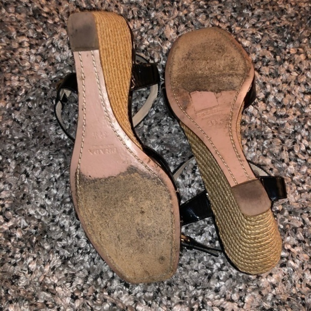 Prada Womens Jute Wedge Heel Shoes Size 39… - Picture 8 of 9